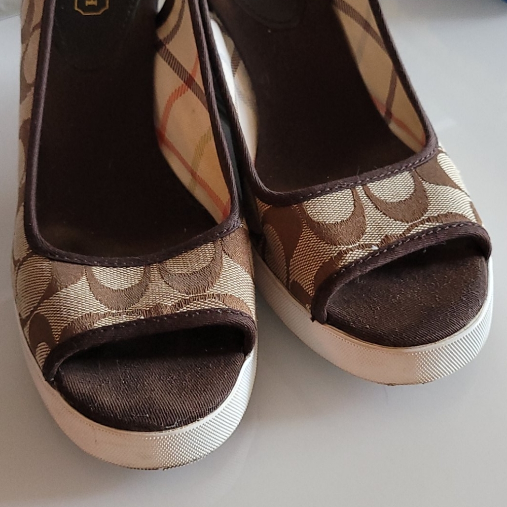 COPY - Coach wedges signature fabric great condit…